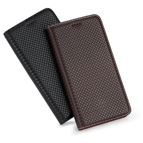 Funda magnética de cuero genuino de negocios para Xiaomi Redmi Note 7