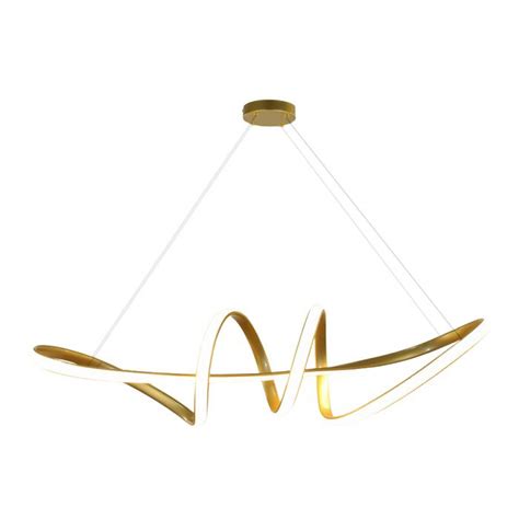 Lustre Pendente Led W Espiral Arcturo Moderno Dourado K Bivolt