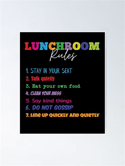 "Lunch Room Rules Funny School Cafeteria and Lunch Lady " Poster for ...