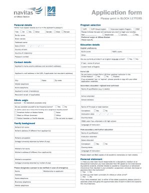 Fillable Online Application Form Please Print In Block Letters Personal