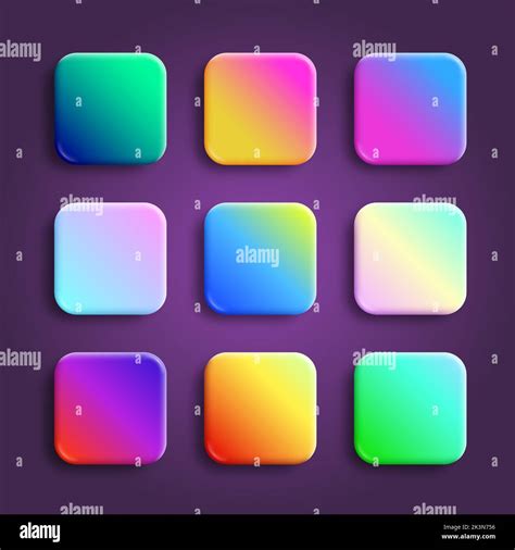 App Icons Glossy Vector Backgrounds Collection 3d Buttons With Neon