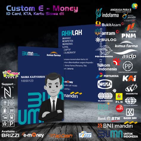 Jual Cetak Id Card Bumn E Money Tapcash Brizzi Flazz Bca Custom Pvc