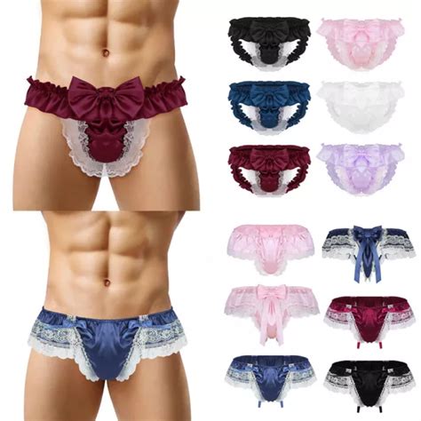 SLIP BIKINI DA Uomo In Pizzo Intimo Intimo Traspirante EUR 10 02