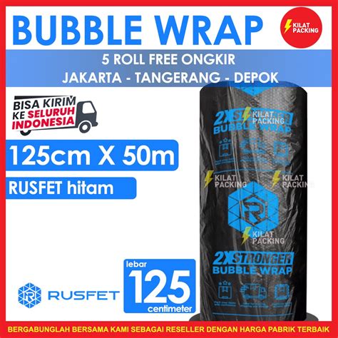 Jual PLASTIK BUBBLE WRAP HITAM TEBAL 125CM X 50M BUBBLE WRAP DKM PLUS