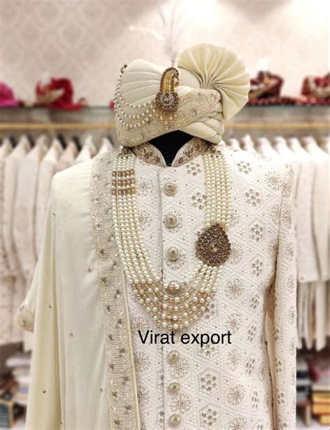 Floral Georgette Groom Sherwani Fabric At Rs 449 Meter In Surat ID