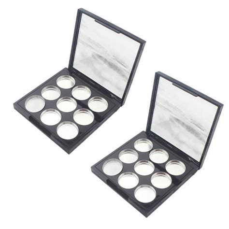 2pcs Palette Maquillage Vide avec Miroir Palette pour Fard À Paupières