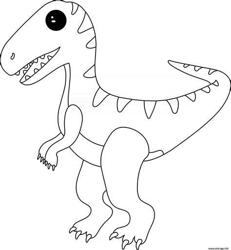 Coloriage Petit Dinosaure Velociraptor Dessin Animal à imprimer