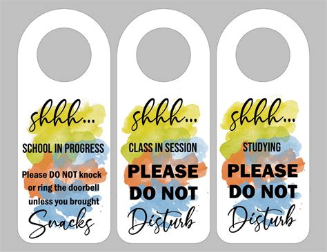 Homeschool Printable Door Hangers This Ole Mom