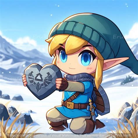Chibi Link The Legend Of Zelda I Heart Rock You Digital Etsy Legend