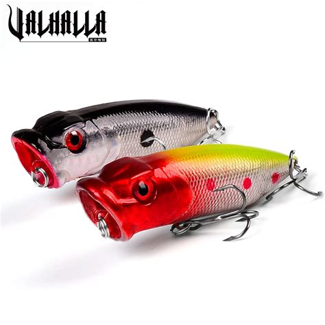 Valhalla 1pcs Floating Popper Lure 7cm 10g Topwater Bass Fishing Lures