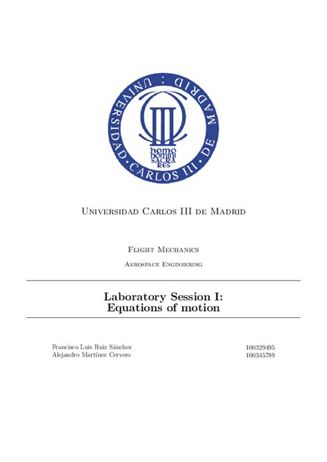 (PDF) FLIGHT MECHANICS: Equations of motion