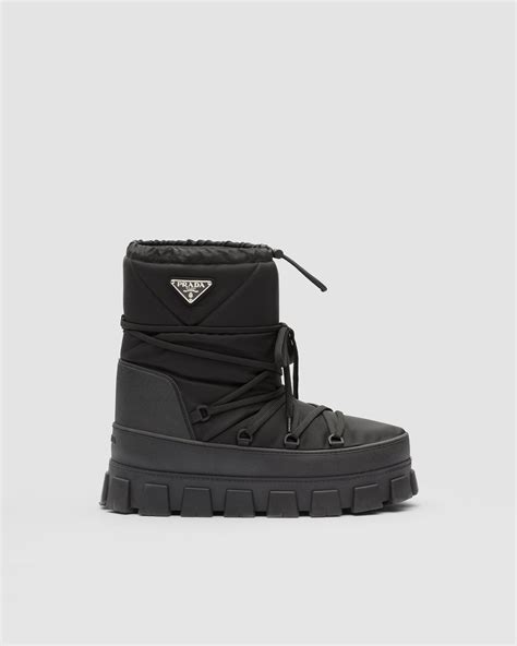 Black Re nylon Gabardine Après Ski Booties PRADA