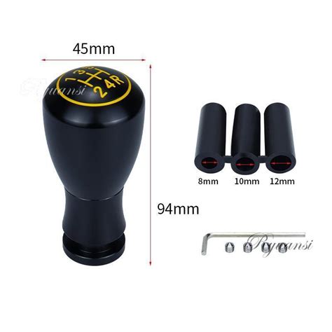 Universal 5 Speed Car Mt Manual Round Ball Gear Shift Knob Shifter Stick Lever Ebay