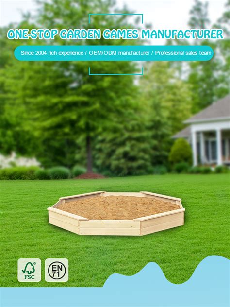 Wooden Sandbox Natural EN71 Octagon 4 Seat Outdoor Back Yard