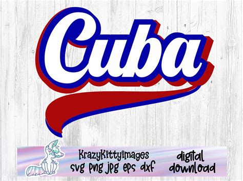 Cuba Svg Retro Cuban Script Svg Cut File Cuba Flag Colors Vacation