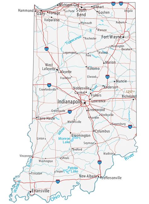 Map Of Indiana Cities And Roads Gis Geography