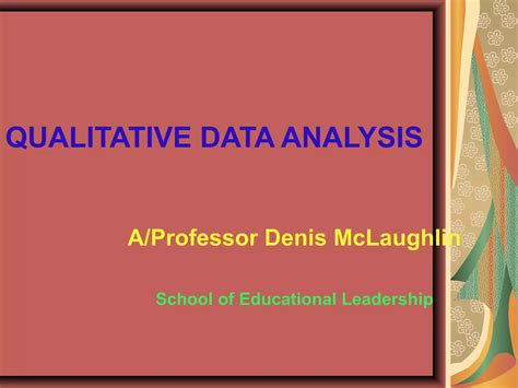 Qualitative Data Analysis Ppt