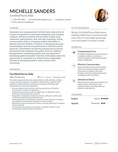 3 Successful Certified Nurse Aide Resume Examples And Writing Tips For 2024