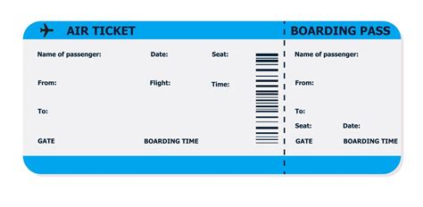 Modern And Realistic Airline Ticket Design With Flight Time And