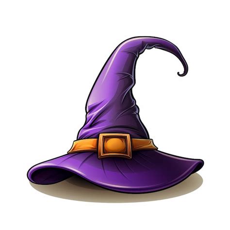 Premium Photo Purple Witch Hat With Orange Buckle Generative Ai