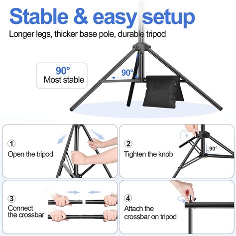 Emart Backdrop Stand X Ft Wxh Photo Studio Adjustable Background