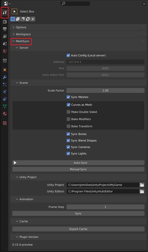 Blender での使い方 MeshSync DCC Plugins 0 16 0 preview