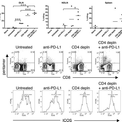 A Cd4 Depletion With Pd L1 Blockade Promotes Ctl Activity Mice Were Download Scientific