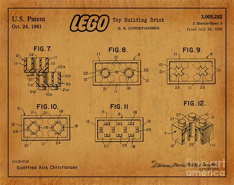 Lego Building Blocks Patent Art Digital Art By Nishanth