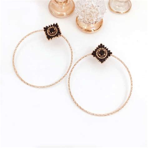 Boucles D Oreilles Gaby Maxi Noir Gwapita