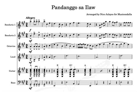 Pandanggo sa Ilaw (Full Score) – Rondalla Sheet Music by Musicondalla