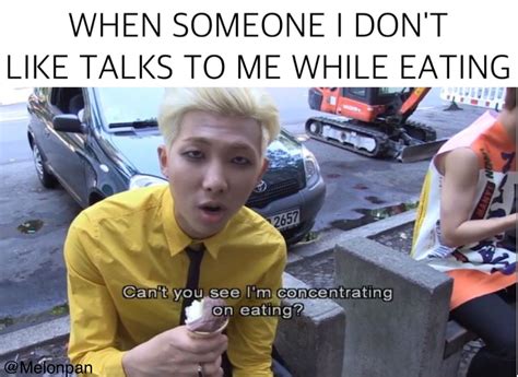 Eating Is More Important That Socialising Bts Funny Bts Boys Army Memes