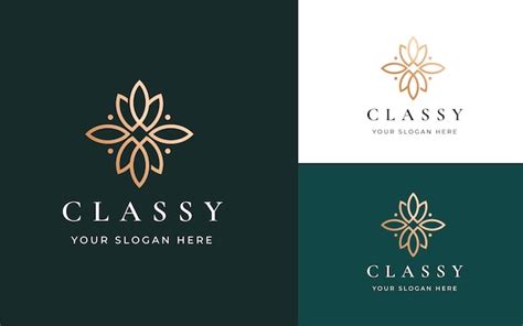 Elegante flor lujo salón de belleza boutique con clase logo vector