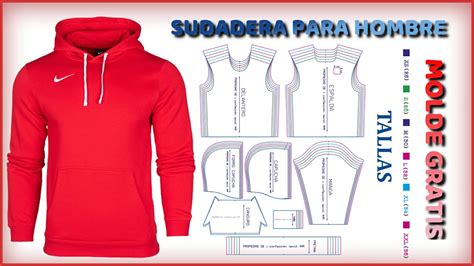 MOLDE GRATIS DE SUDADERA CON CAPUCHA PARA HOMBRE confección textil