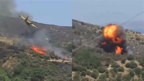 VIDEO Así se estrelló una avioneta que combatía un incendio forestal