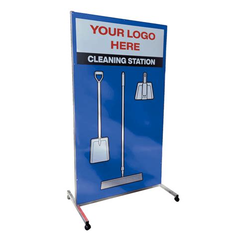 Freestanding Blue 5s Cleaning Station Shadow Board Tidybord