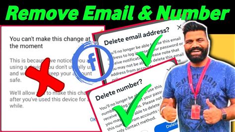 How To Remove Email Or Phone Number From Facebook 2024 Facebook Gmail