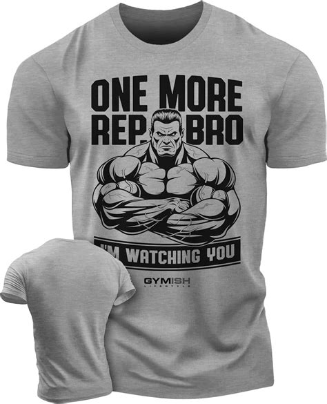 Gymish One More Rep Bro Workout T Shirt Funny Gym Shirts Lifting T Shirt Deadlift