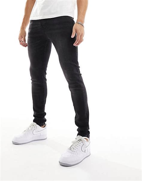 Dtt Jeans Super Skinny Elasticizzati Neri Slavati Asos