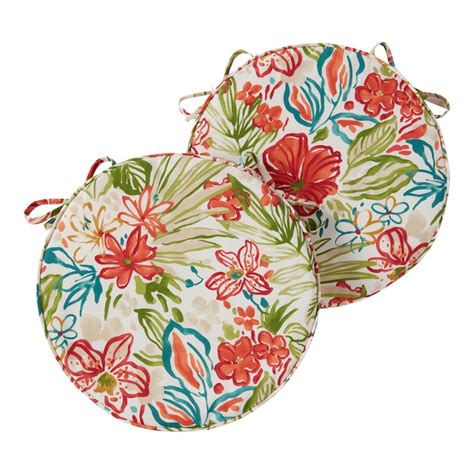 Greendale Home Fashions Round Outdoor 18-in x 18-in 2-Piece Breeze Patio Chair Cushion in the ...