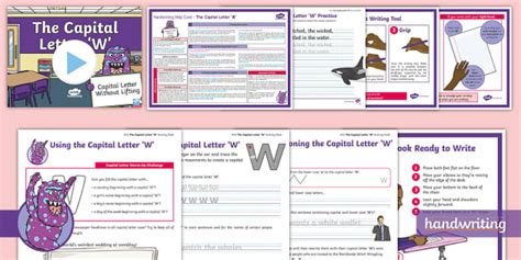 Twinkl Handwriting The Capital Letter W Ks2 Activity Pack