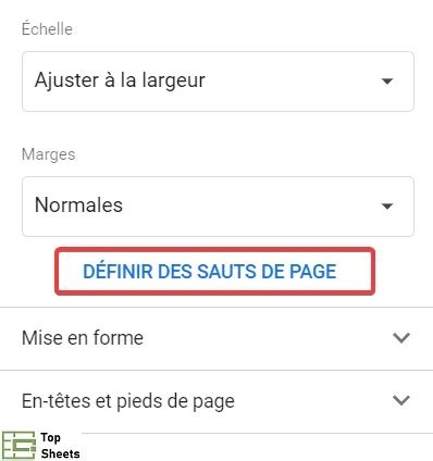 Insérer un saut de page dans Google Sheets et le supprimer