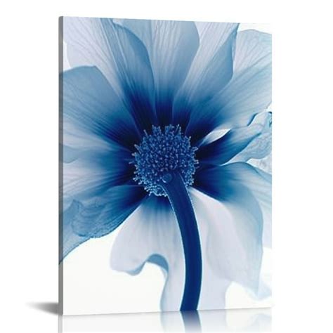 JEUXUS Blue Abstract Flowers Giclee Canvas Prints Wall Art Modern