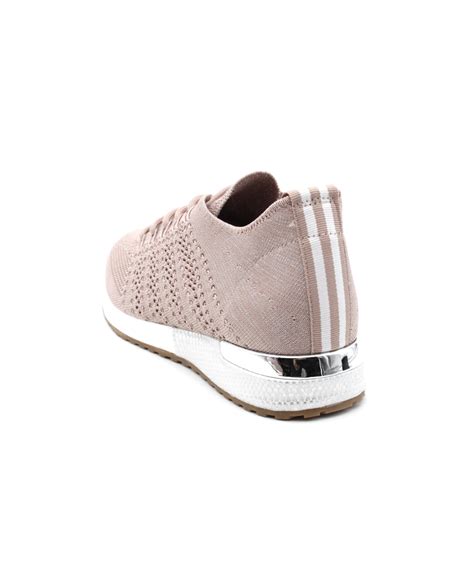 REQINS INES CROCHET Baskets Toile Rose Nude L Empreinte Chaussures