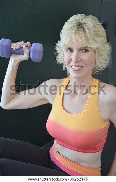 Attractive Mature Woman Exercising Physically Fit Stock Photo 80262175