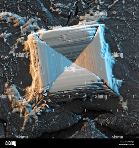 Common Salt Crystals Coloured Scanning Electron Micrograph Sem Of