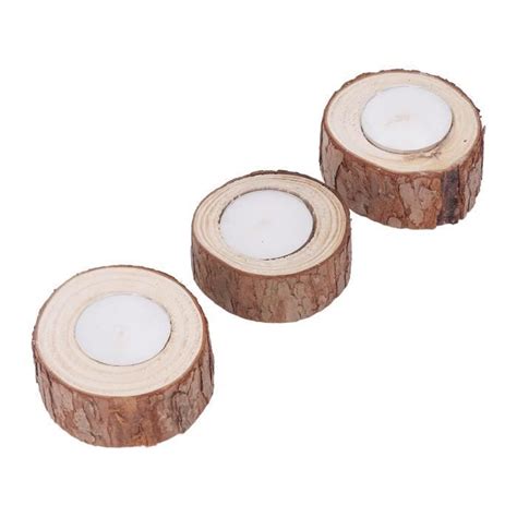 Duokon porte bougie chauffe plat en bois 3 pièces bougie chauffe plat