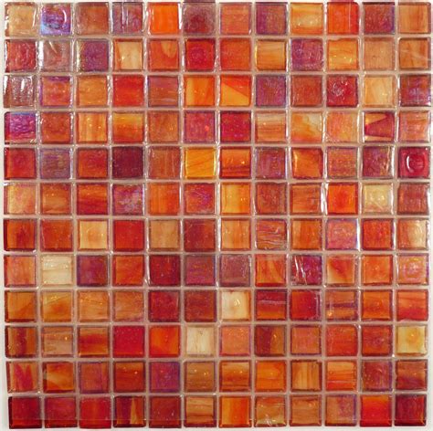 Sample Of Burnt Orange 1 X 1 Glossy And Iridescent Glass Tile Tile Backsplash Glass Tile