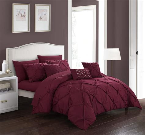 Zita 10 Piece Comforter Set Complete Bed In A Bag Pinch Pleated Ruffled