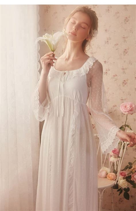 Elegant Victorian Nightgown Lace Sleepwear Vintage Etsy