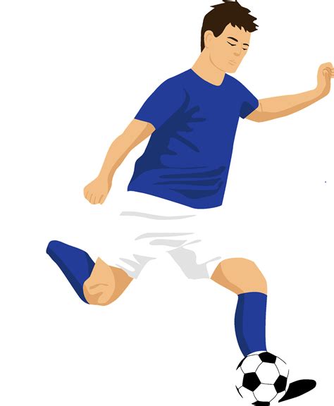 Football Player Kicking Ball Abstract Vector Drawing Soccer - Clip Art Library